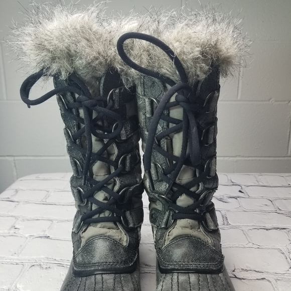 Sorel Tofini tall waterproof gray faux fur boots - Picture 8 of 15